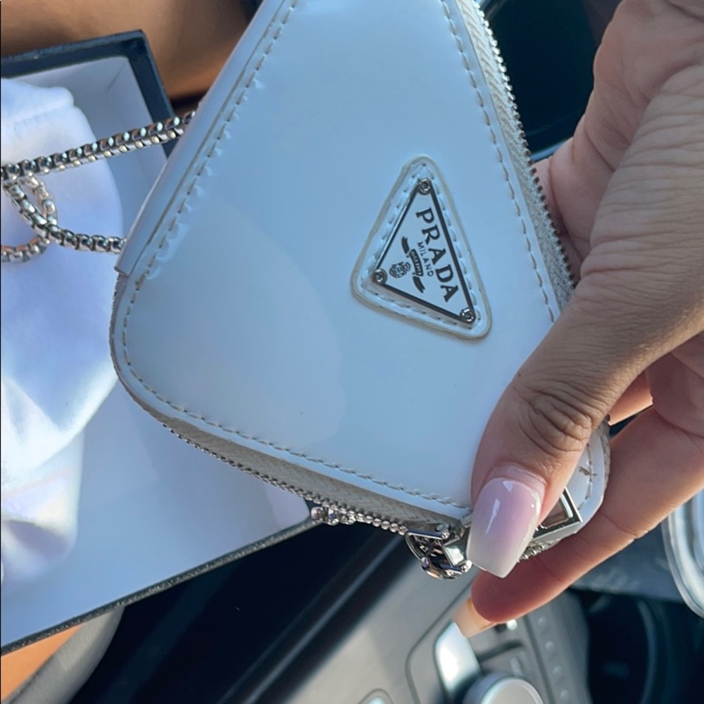 Prada brushed leather mini pouch